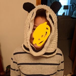 Crochet panda hood